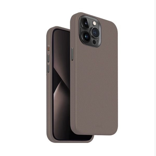Uniq Lyden iPhone 15 Pro Leather Case | Grey Uniq Lyden iPhone 15 Pro Leather Case | Grey